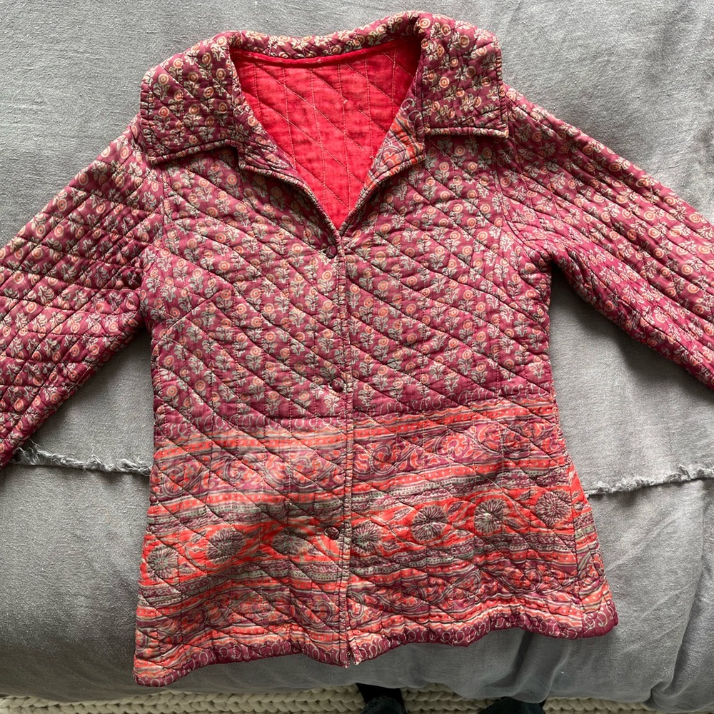 Quilted jacket - pink and orange